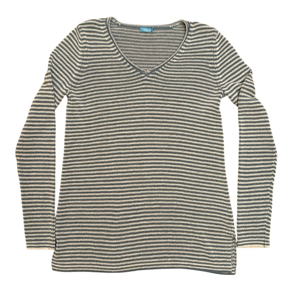 J. McLaughlin Callum Striped V-Neck Sweater size Small